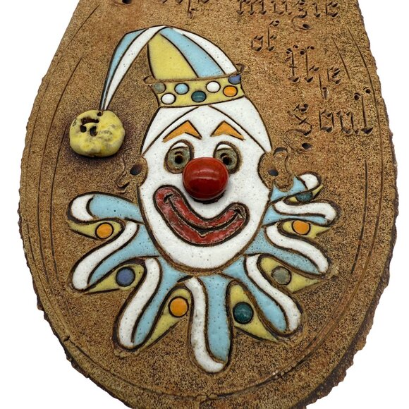 Artisan Humorous Clown Wall Plaque Laughter the Music of the Soul Beasley USA - Picture 2 of 7